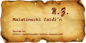 Malatinszki Zalán névjegykártya
