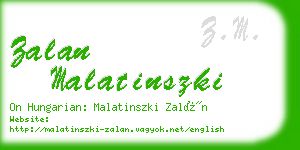 zalan malatinszki business card